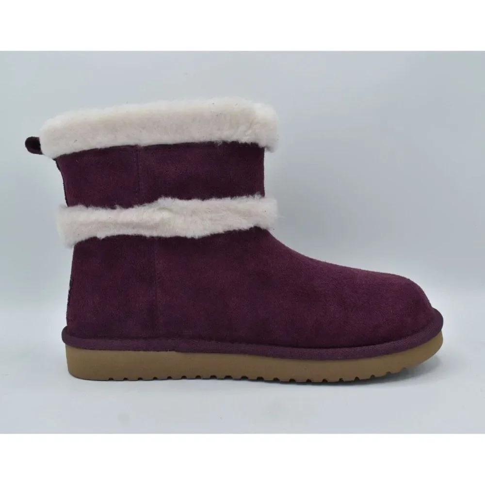 Koolaburra Womens Size 7 Barlee Plum Purple Suede Mini Boots Booties‎ Shoes